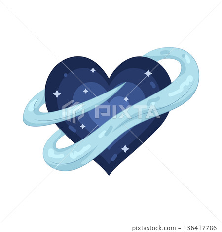 Illustration of heart galaxy 136417786