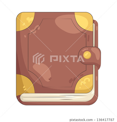 Illustration of vintage leather book 136417787