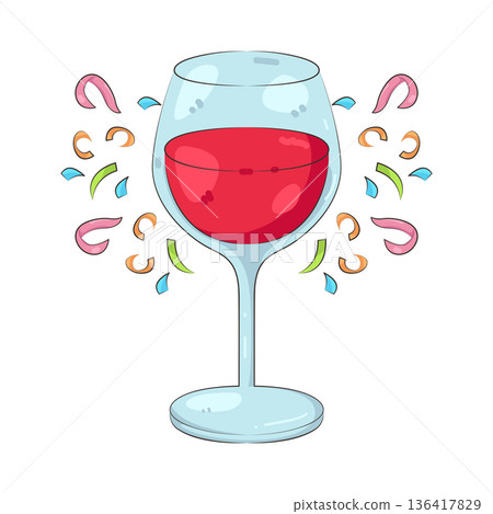Illustration of wine glass 136417829