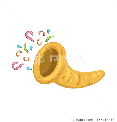 Illustration of party horn 136417832