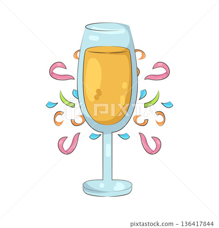 Illustration of champagne glass  136417844