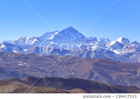 The Foothills of the Himalayas with Mt Everest The Foothills of the Himalayas with Mt Everest 136417913