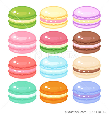 Cute colorful macarons sweet bakery clipart Cute colorful macarons sweet bakery clipart 136418162