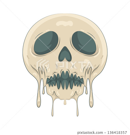 Illustration of melting skull 136418357