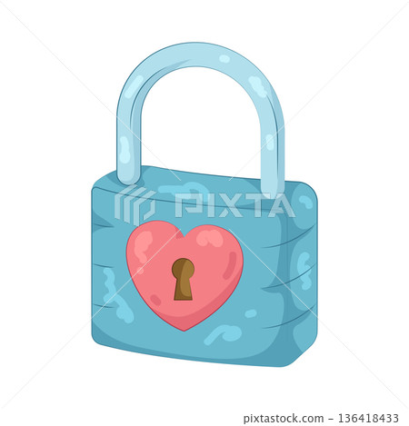Illustration of heart padlock Illustration of heart padlock 136418433