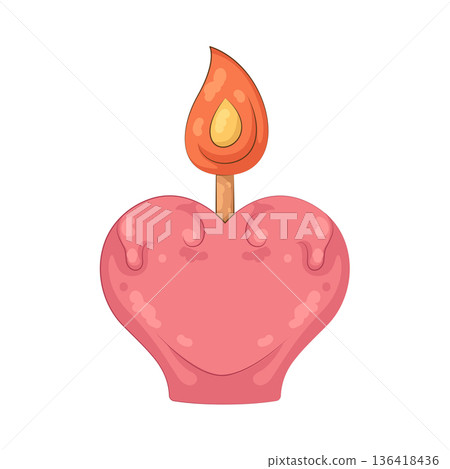 Illustration of heart candle 136418436