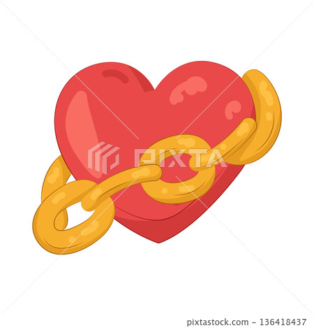 Illustration of chained heart Illustration of chained heart 136418437