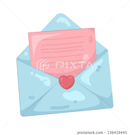 Illustration of love letter 136418443