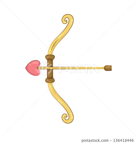 Illustration of cupid bow and arrow Illustration of cupid bow and arrow 136418446