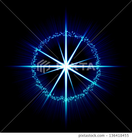 Blue light stars and particles sparkle black background Blue light stars and particles sparkle black background 136418455