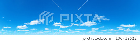 Blue Sky background with tiny Clouds. Panorama background Blue Sky background with tiny Clouds. Panorama background 136418522