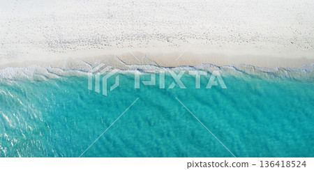 Beautiful aerial view of Maldives and tropical beach . Travel and vacation concept Beautiful aerial view of Maldives and tropical beach . Travel and vacation concept 136418524