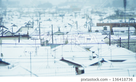 The streets are covered in snow The streets are covered in snow 136418736
