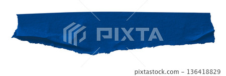 blue crumpled torn tape isolated on transparent background. blue crumpled torn tape isolated on transparent background. 136418829