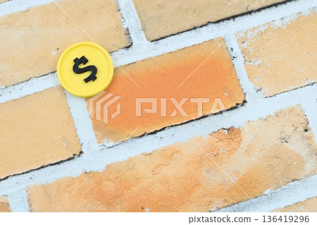Money and dollar icons representing economic growth Money and dollar icons representing economic growth 136419296