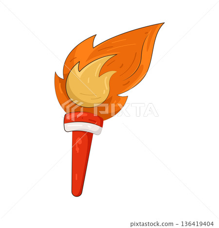 Illustration of burning torch 136419404