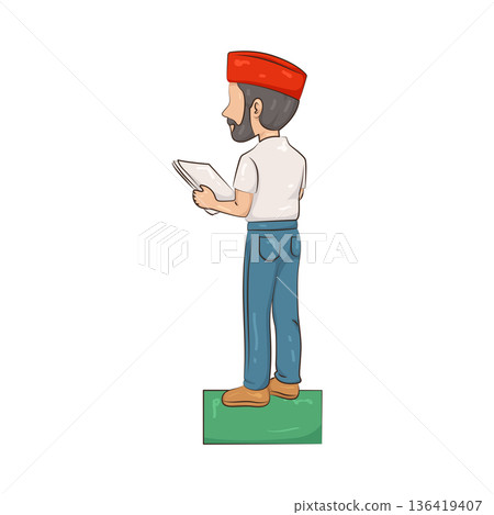 Illustration of man reciting the youth pledge Illustration of man reciting the youth pledge 136419407