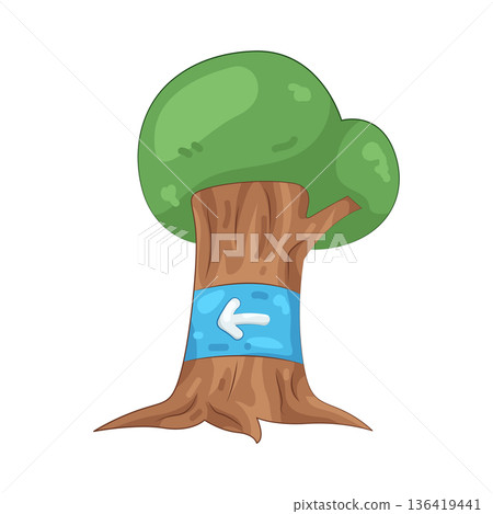 Illustration of tree with an arrow sign Illustration of tree with an arrow sign 136419441