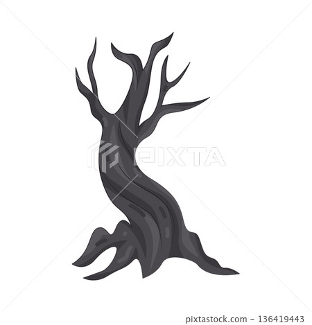 Illustration of twisted dead tree Illustration of twisted dead tree 136419443