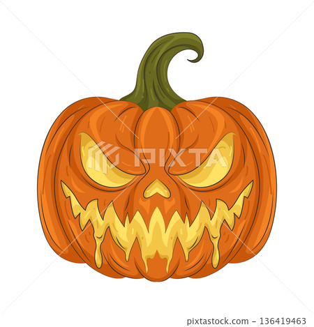 Illustration of jack o lantern 136419463