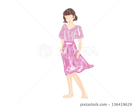 穿裙子的女孩 穿裙子的女孩 136419629