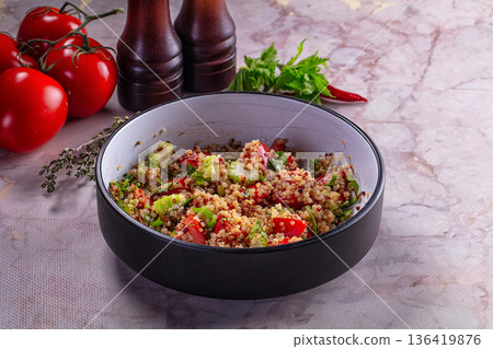Bowl with quinoa with vegetables Bowl with quinoa with vegetables 136419876