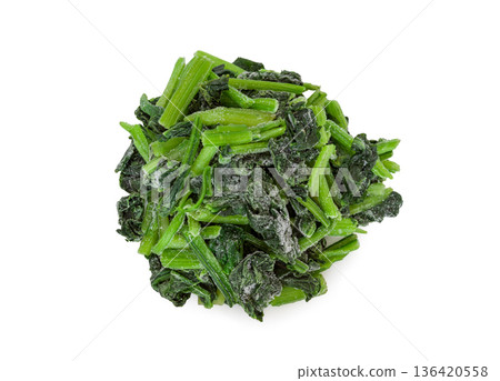 Convenient frozen vegetables, spinach [white background, cutout] 136420558