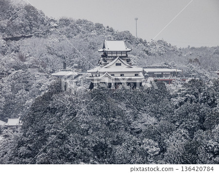 Snow scene at Inuyama Castle, a national treasure Snow scene at Inuyama Castle, a national treasure 136420784