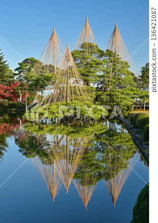 深秋的兼六園,紅葉美麗 深秋的兼六園,紅葉美麗 136421087