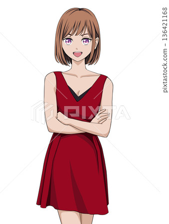 穿裙子的女孩 136421168