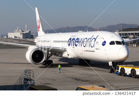 日航波音789客機準備起飛 日航波音789客機準備起飛 136421417