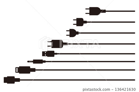 端子電纜和電源線圖示集 136421630
