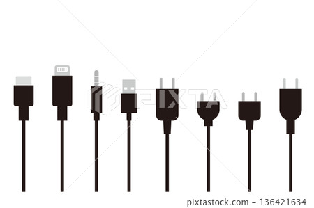Various cable illustration set 136421634