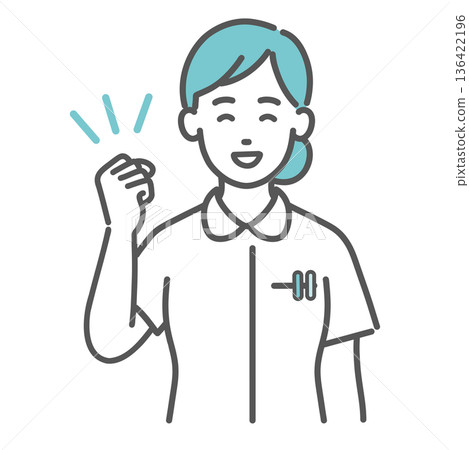 Illustration of a female nurse doing a fist pump (support/achievement) Illustration of a female nurse doing a fist pump (support/achievement) 136422196