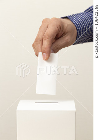Hands of a man voting Hands of a man voting 136422368