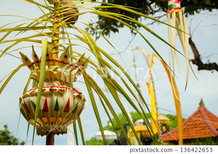 Bali displays colorful decorations for local cultural events Bali displays colorful decorations for local cultural events 136422653