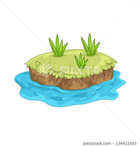 Illustration of grass island Illustration of grass island 136422885