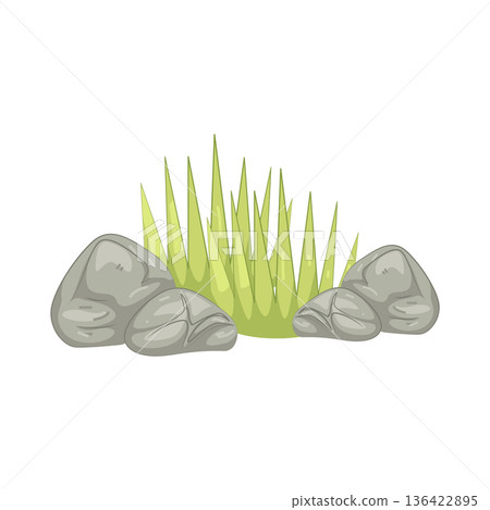 Illustration of Grass with stones Illustration of Grass with stones 136422895