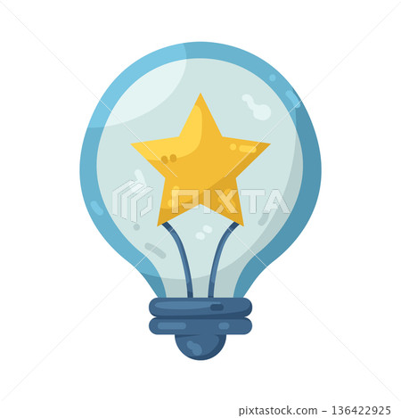 Illustration of star in a light bulb 136422925