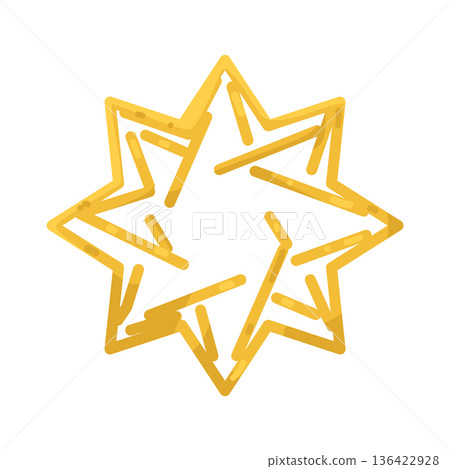 Illustration of gold star frame Illustration of gold star frame 136422928