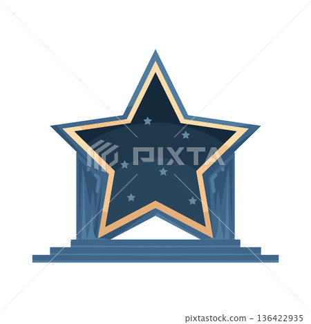 Illustration of blue star stage 136422935
