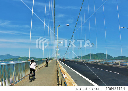 Shikoku Ehime Prefecture Blue Sky Shimanami Kaido 136423114