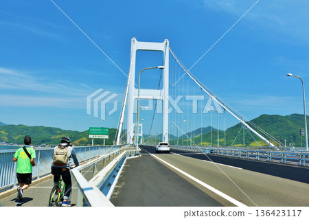 Shikoku Ehime Prefecture Blue Sky Shimanami Kaido 136423117