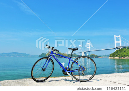 Ehime Prefecture Blue Sky Shimanami Kaido and Bicycle Ehime Prefecture Blue Sky Shimanami Kaido and Bicycle 136423131