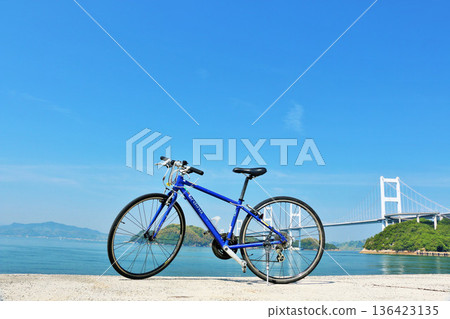Ehime Prefecture Blue Sky Shimanami Kaido and Bicycle 136423135