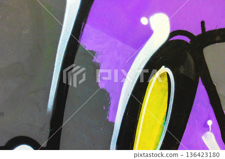 Urban Graffiti Street Art in Purple, Yellow, Black with 90s, Y2K Street Style Urban Graffiti Street Art in Purple, Yellow, Black with 90s, Y2K Street Style 136423180