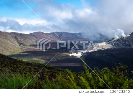 Beautiful landscape of Sierra Negra volcano on Isabela Island, Galapagos, Ecuador 136423240