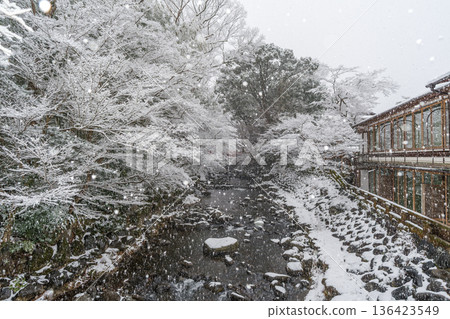 修善寺的雪景冬日 136423549
