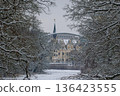 Dessau Rosslau.Germany.01.01.2026 Historical castle seen through snow 136423555