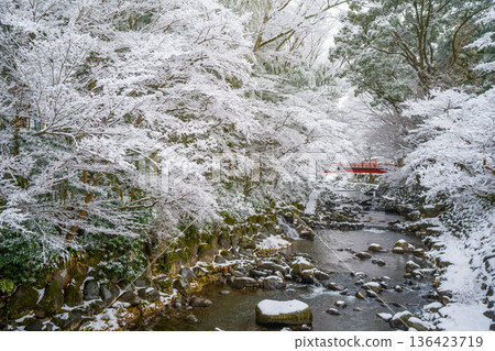 修善寺的雪景冬日 136423719